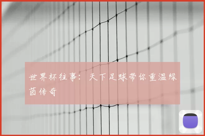 世界杯往事:天下足球带你重温绿茵传奇